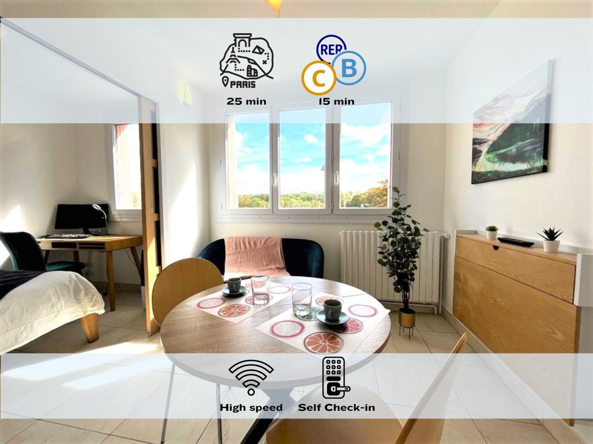 Le Prasino - Paisible Appartement Proche Rer - Bail Mobilite Massy  Extérieur photo